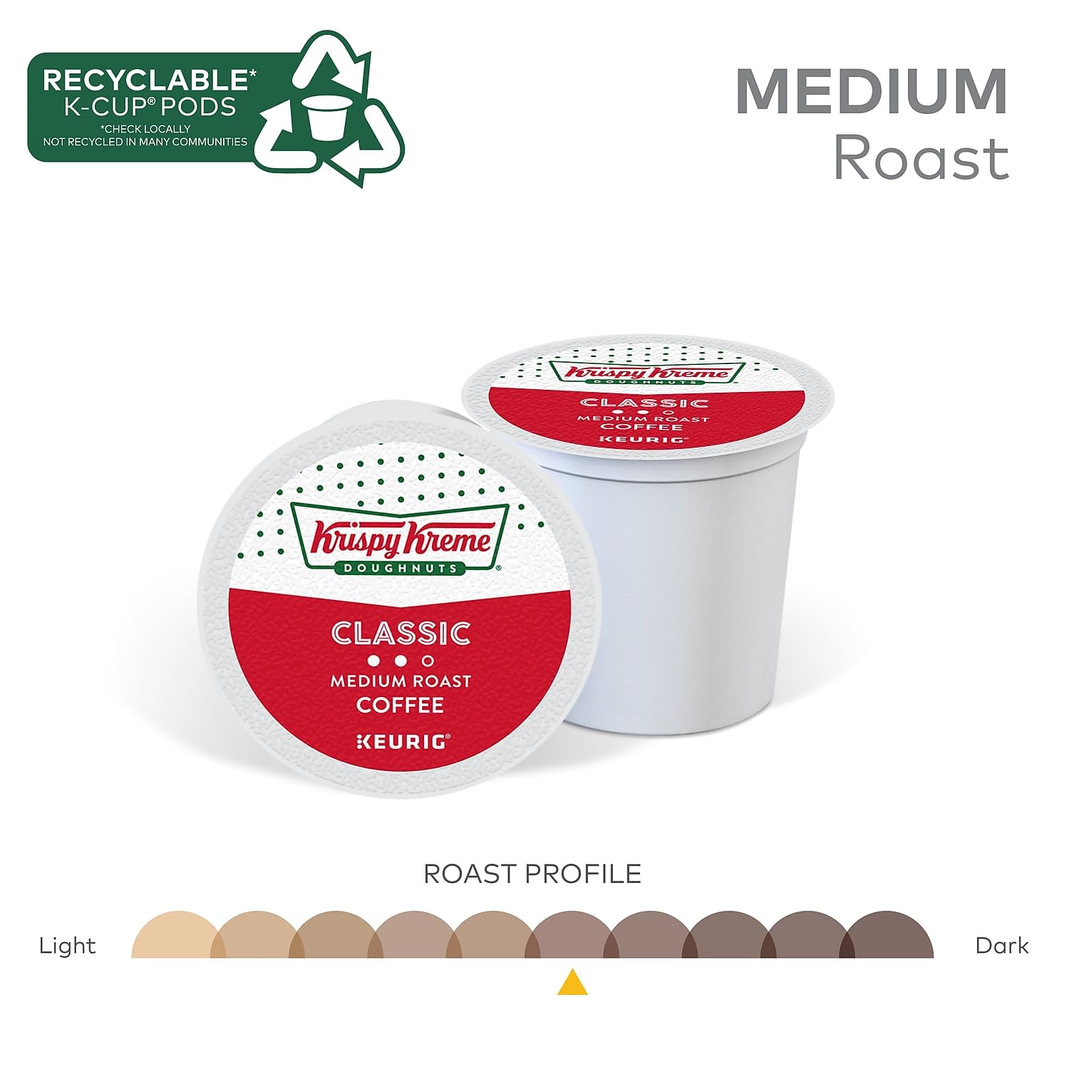 Krispy Kreme label close up with Orthodox Union Kosher mark for dietary clarity