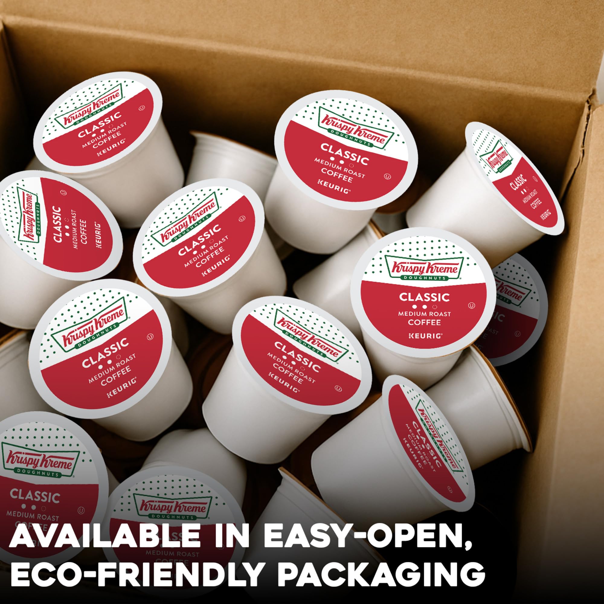 Krispy Kreme pod opened to show grounds and quick-empty recycling benefit