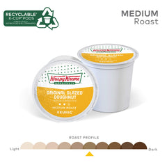 Krispy Kreme pod being peeled and emptied to demonstrate recyclable convenience