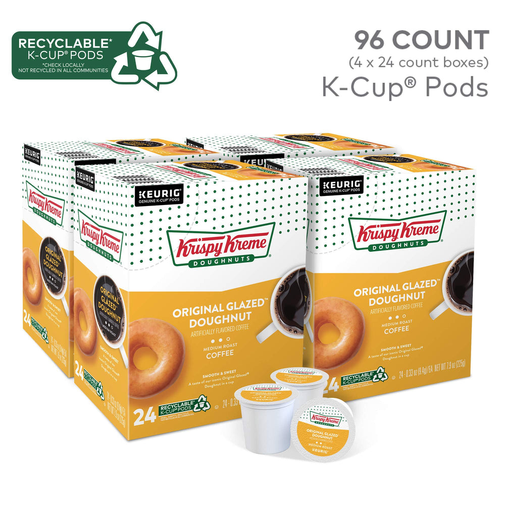Krispy Kreme single K-Cup close-up highlighting pod design and quick brewing