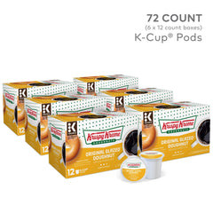 Krispy Kreme single K-Cup pod upright, brand visible and easy-use benefit