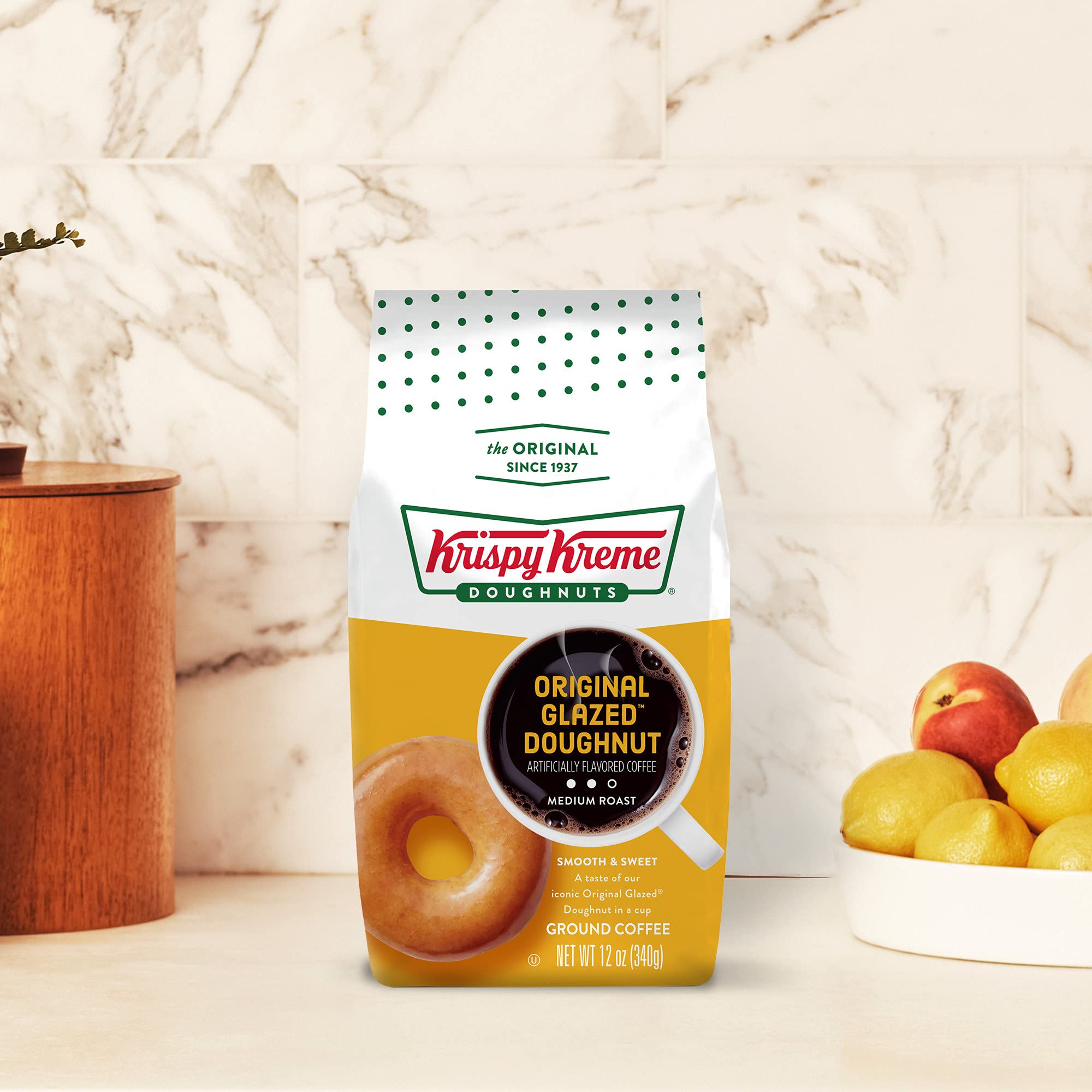 Krispy Kreme coffee grinds close-up revealing texture for optimal extraction