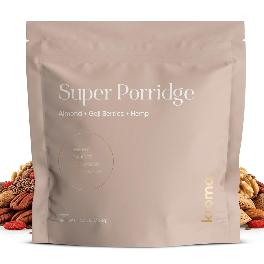 KROMA front packaging showing nine servings and clean ingredient benefits