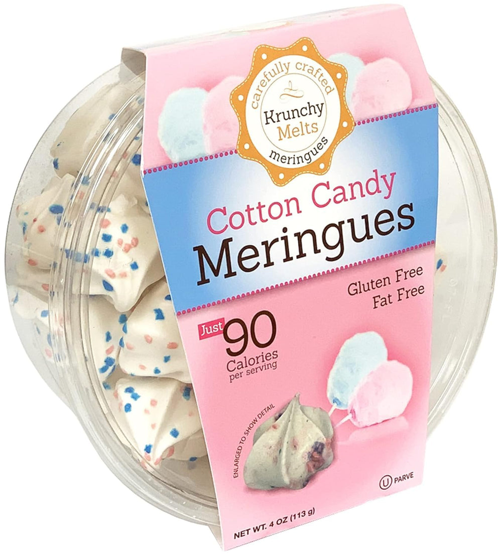 Krunchy Melts front packaging showing cotton candy flavor and benefits