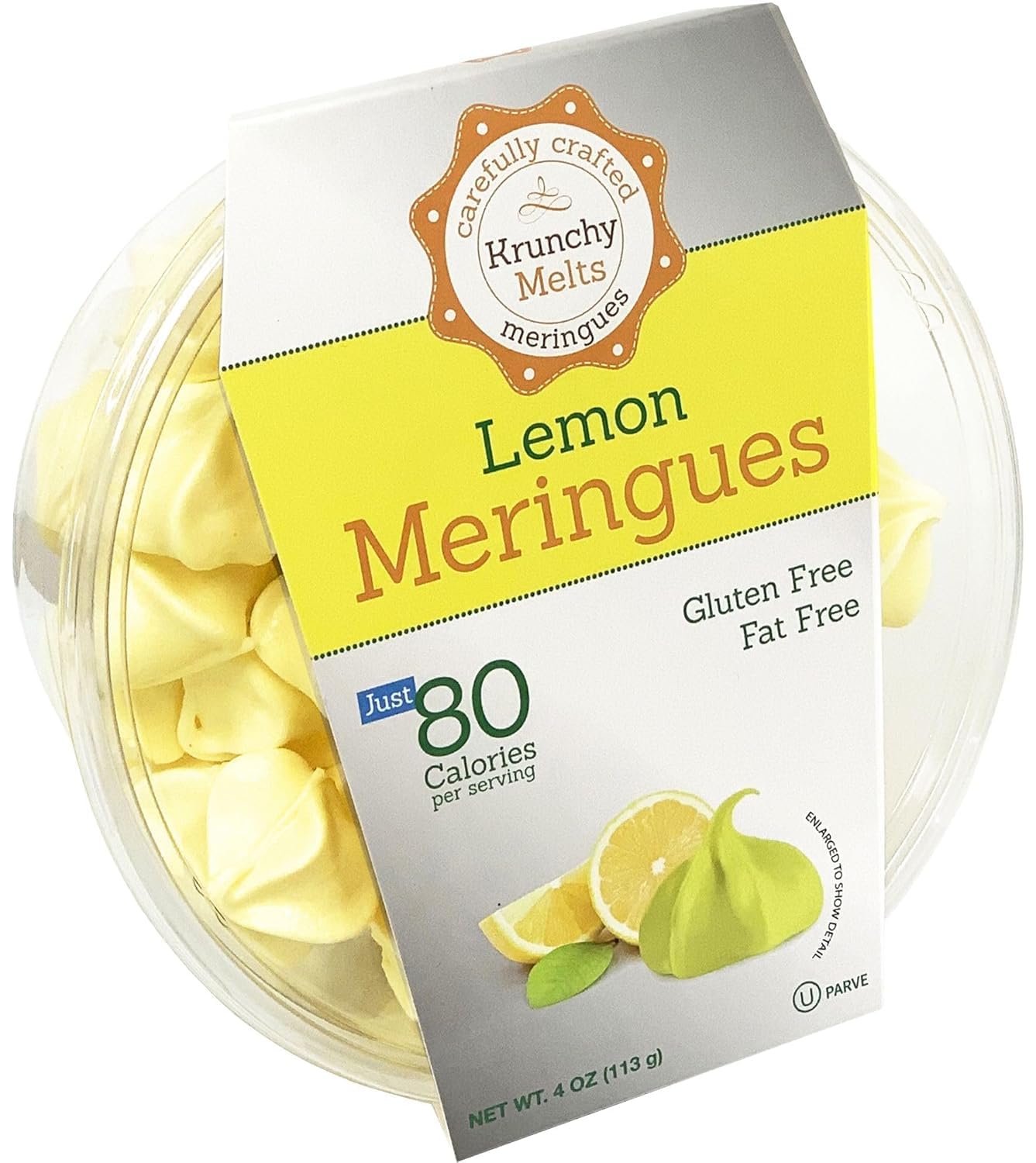 Krunchy Melts front packaging showing lemon cookies and portability benefit