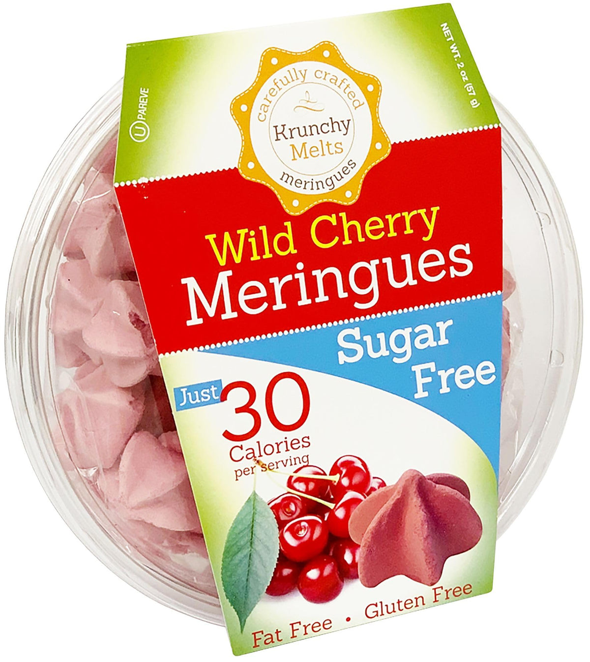 krunchy melts front packaging showing wild cherry flavor and benefits