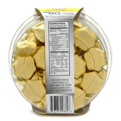 Krunchy Melts lemon closeup texture revealing airy crispness and delicate layers