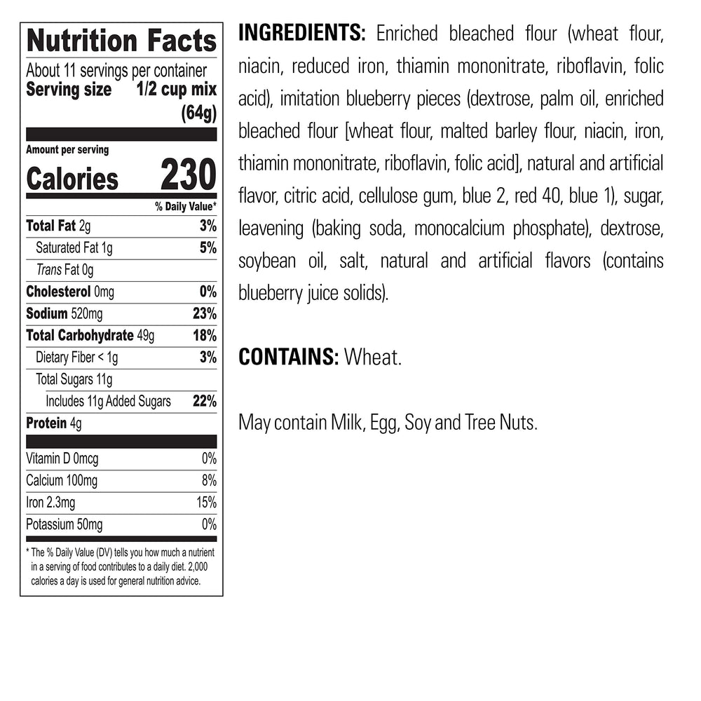 Krusteaz two-box pack beside a standard cereal box showing pantry-ready size