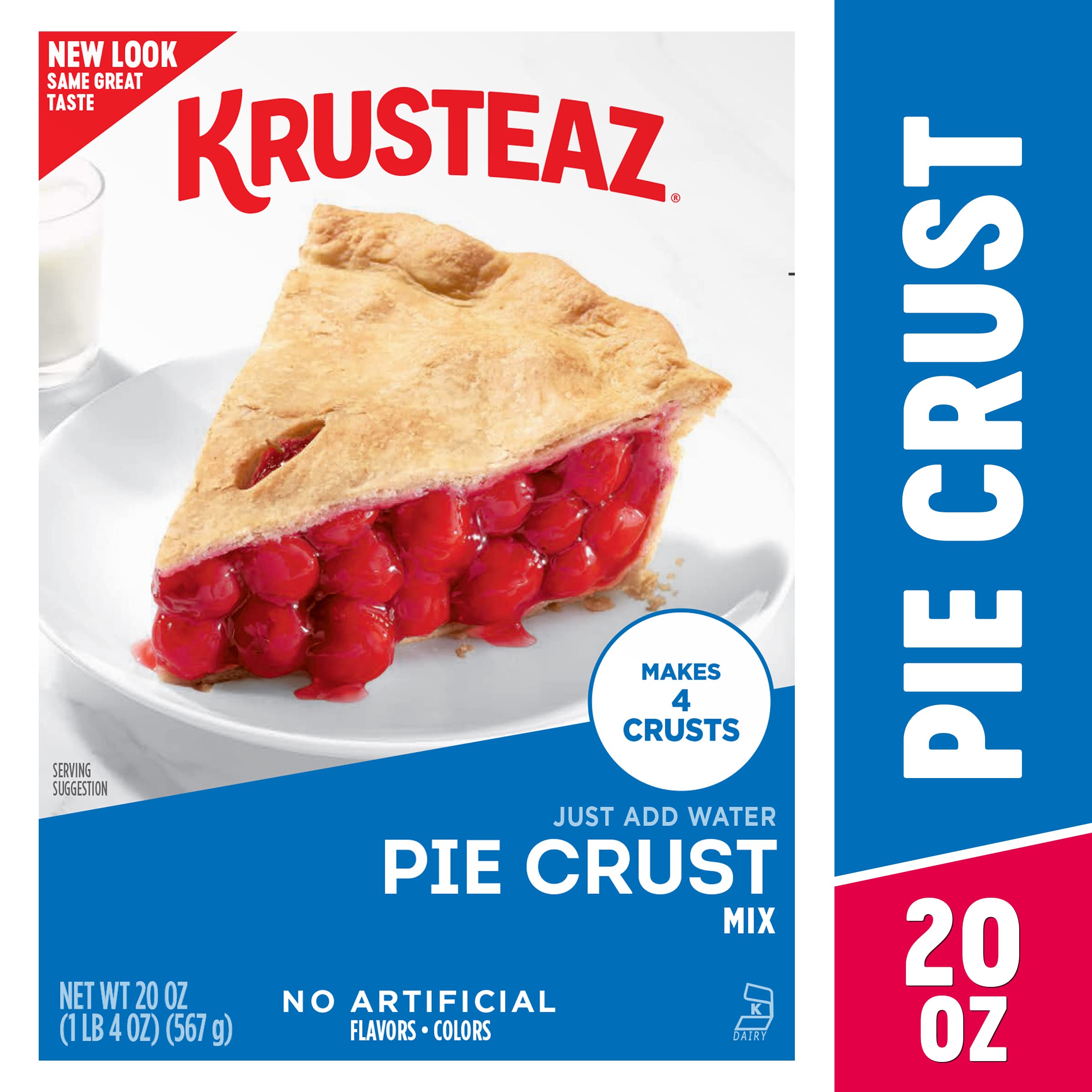 Krusteaz box close-up of ingredients panel highlighting simple real-ingredient benefits