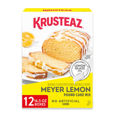 Krusteaz boxed mix front packaging showing product and Meyer lemon appeal