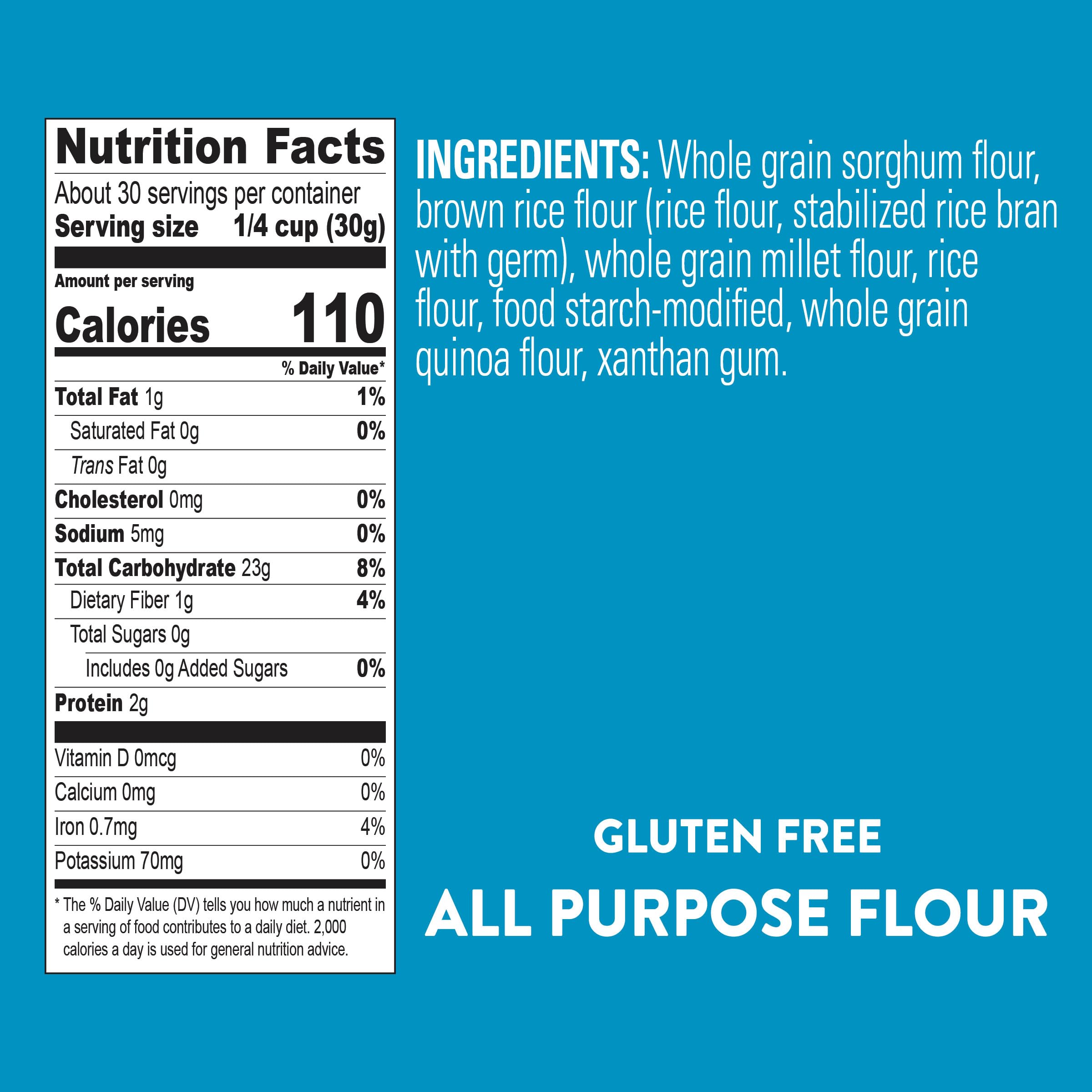 krusteaz nutrition and GFCO certification label offering dietary reassurance