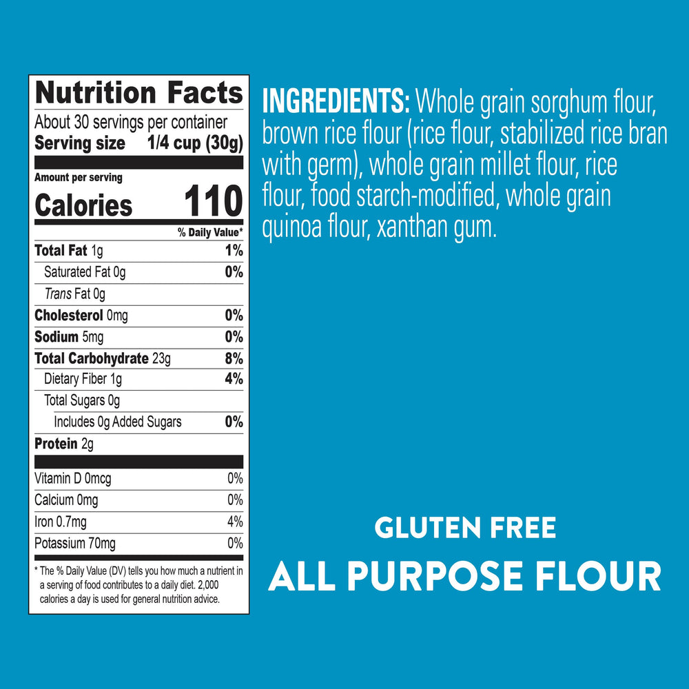 krusteaz nutrition and GFCO certification label offering dietary reassurance