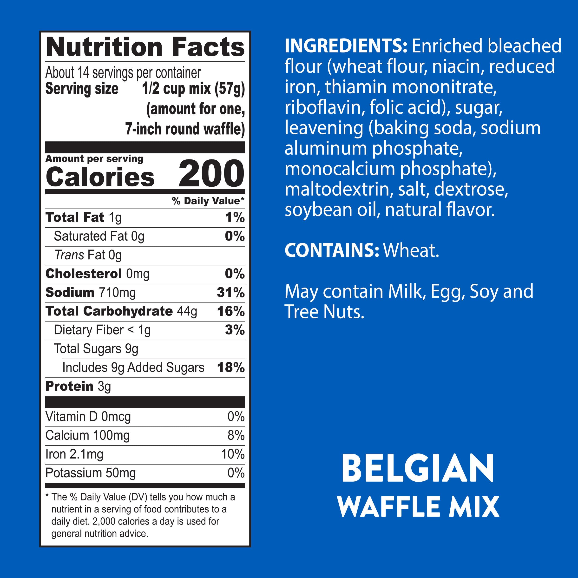 Krusteaz nutrition and ingredient label highlighting product transparency
