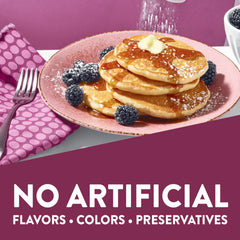 Krusteaz stack of pancakes with butter demonstrating fluffy texture and appeal