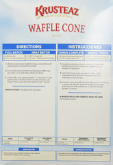 Finished Krusteaz waffle cone holding scoops of ice cream, demonstrating fresh presentation
