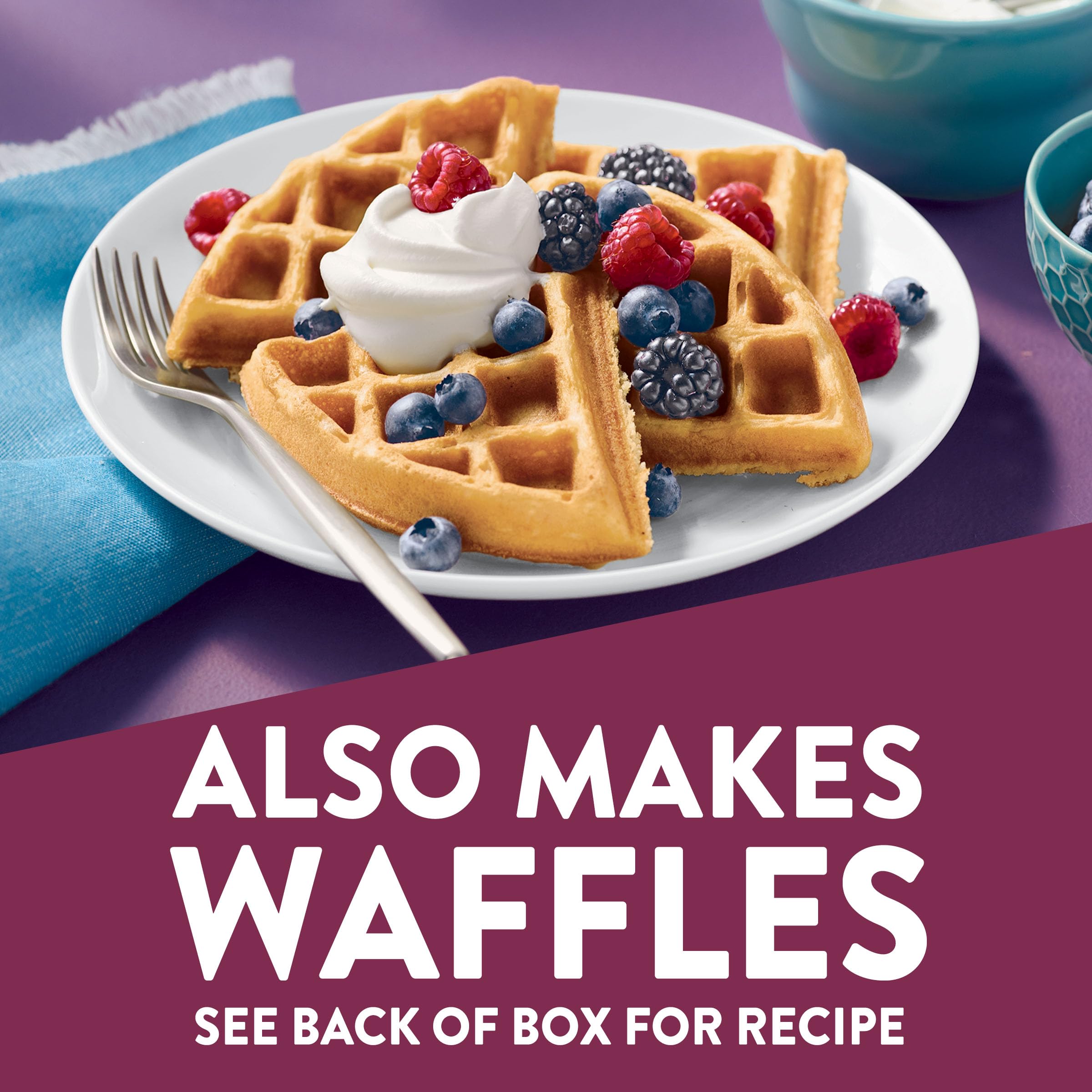 Krusteaz waffle in iron highlighting crisp exterior and sweet cream flavor