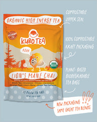 Kubo Lion's Mane chai spices and mushroom ingredient layout highlighting flavor clarity