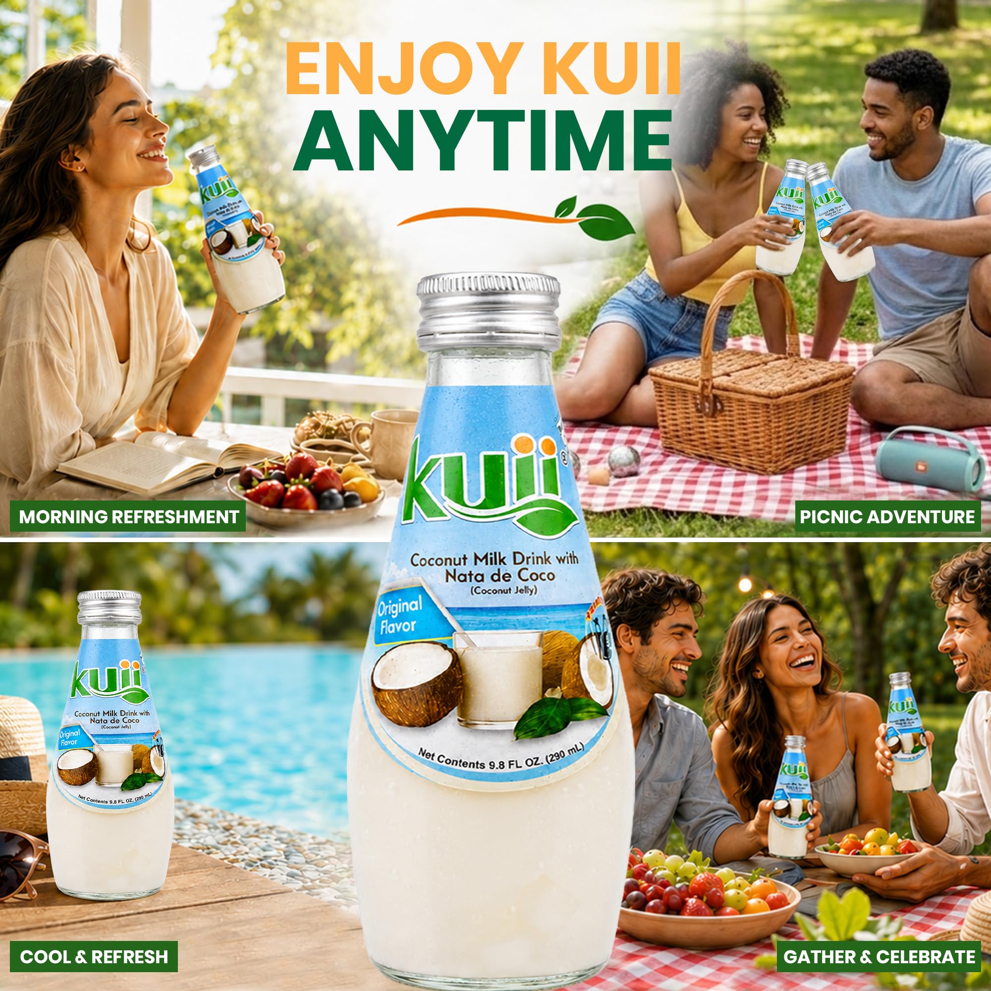 KUII bottle on picnic table in outdoor setting showing social sharing benefit