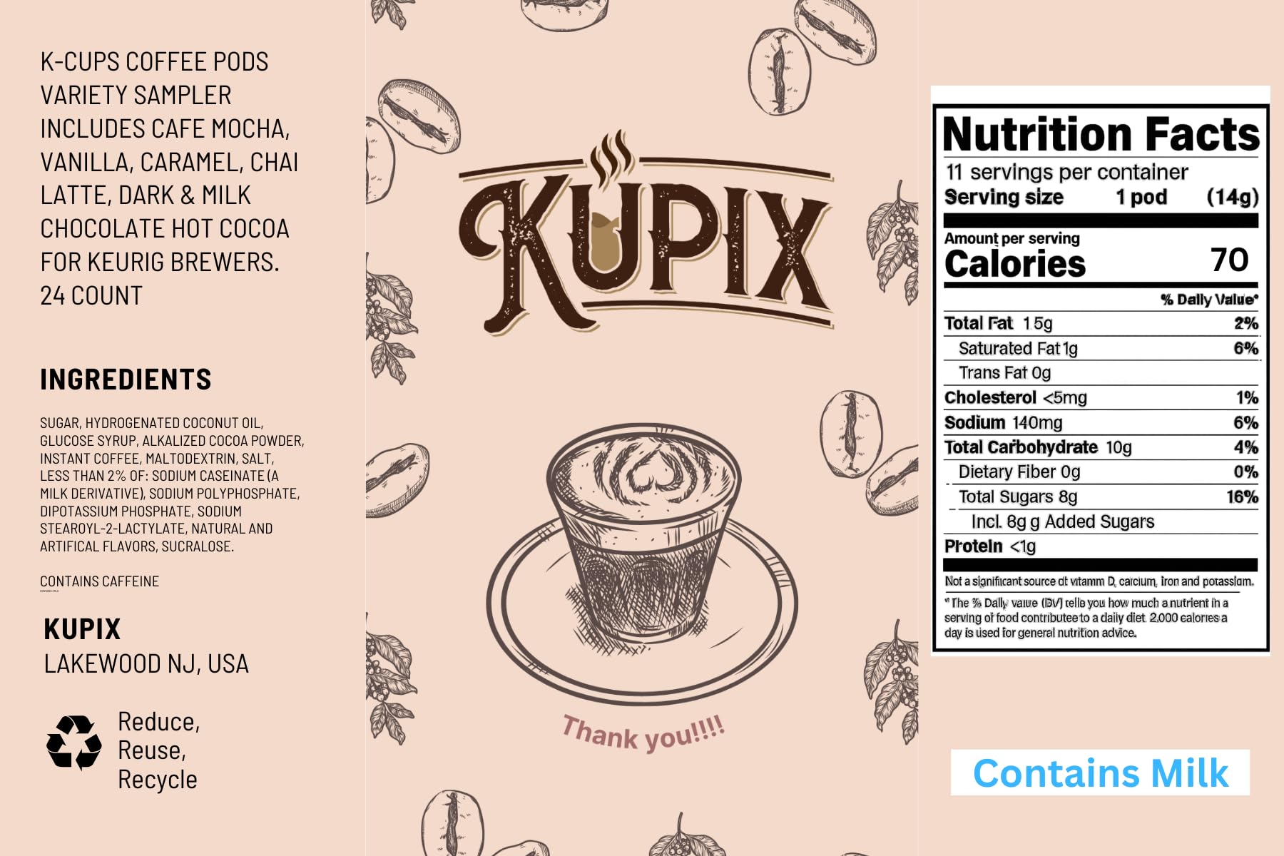 KUPIX brewed cup of hot cocoa in cozy setting for comforting enjoyment