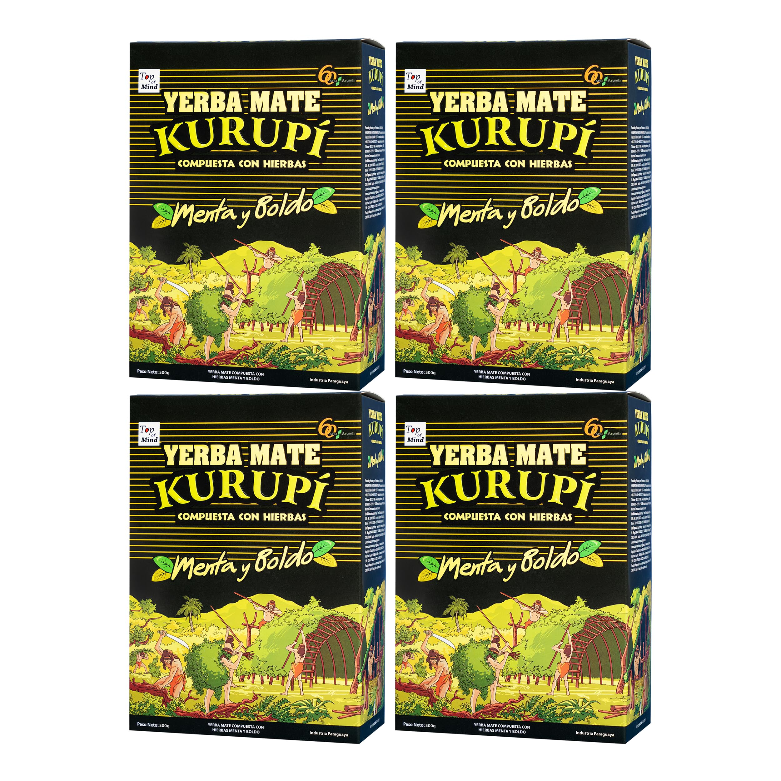 YERBA MATE KURUPI front packaging showing 500g bag and benefits