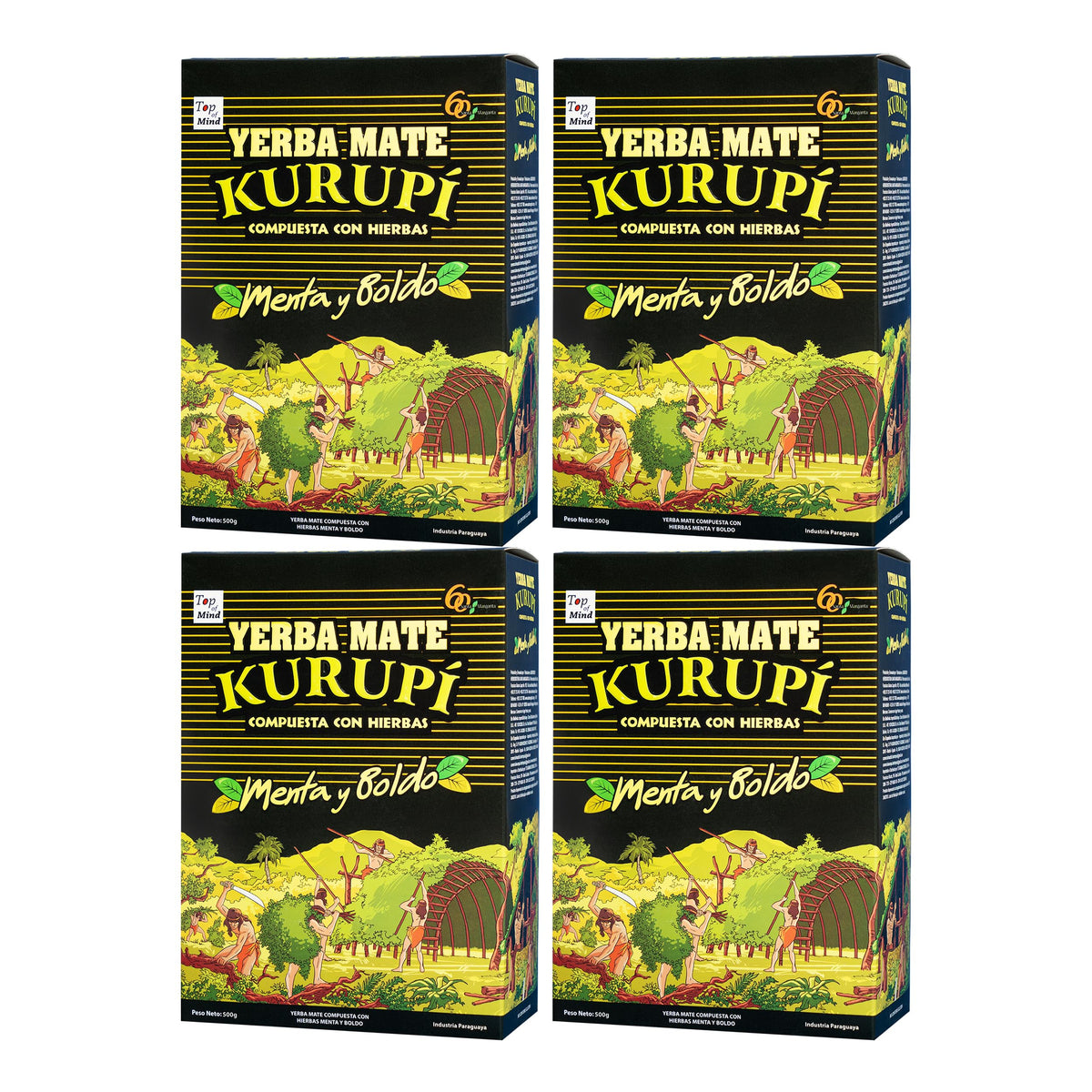 YERBA MATE KURUPI front packaging showing 500g bag and benefits