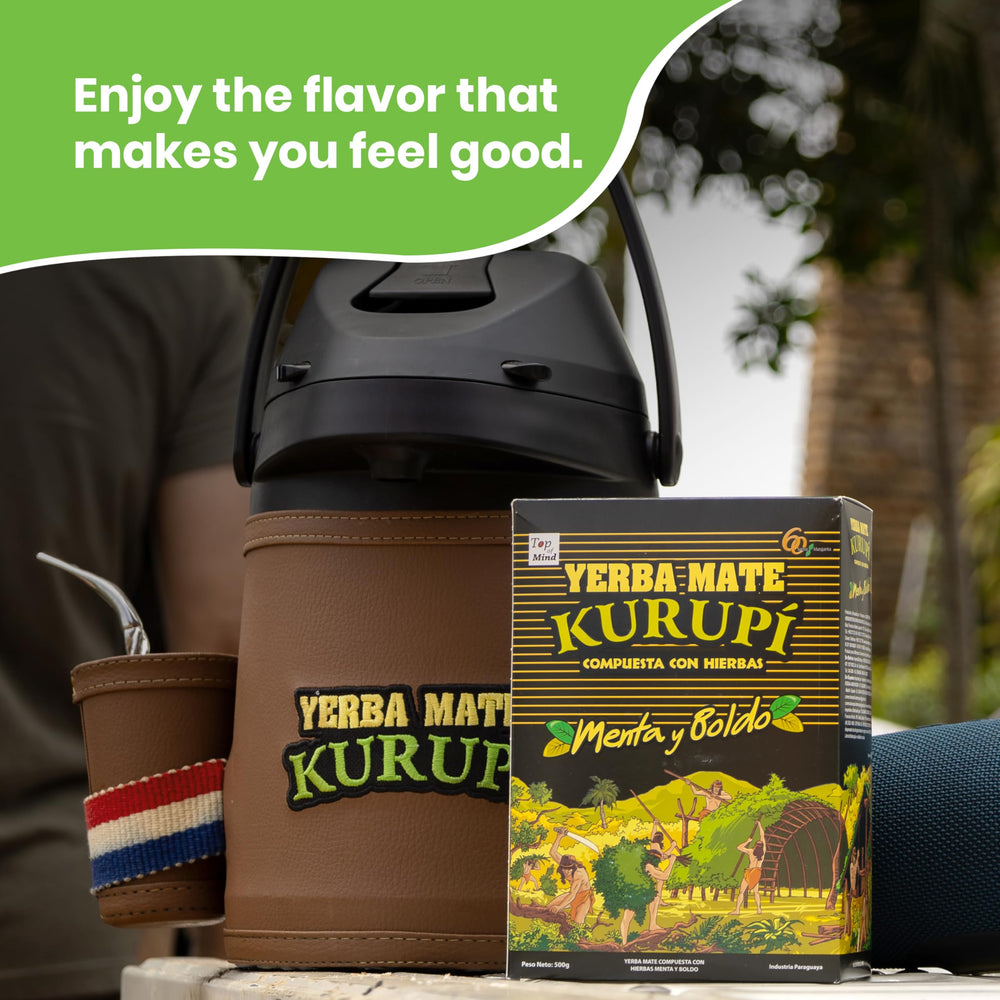YERBA MATE KURUPI spoon portion size showing easy measuring