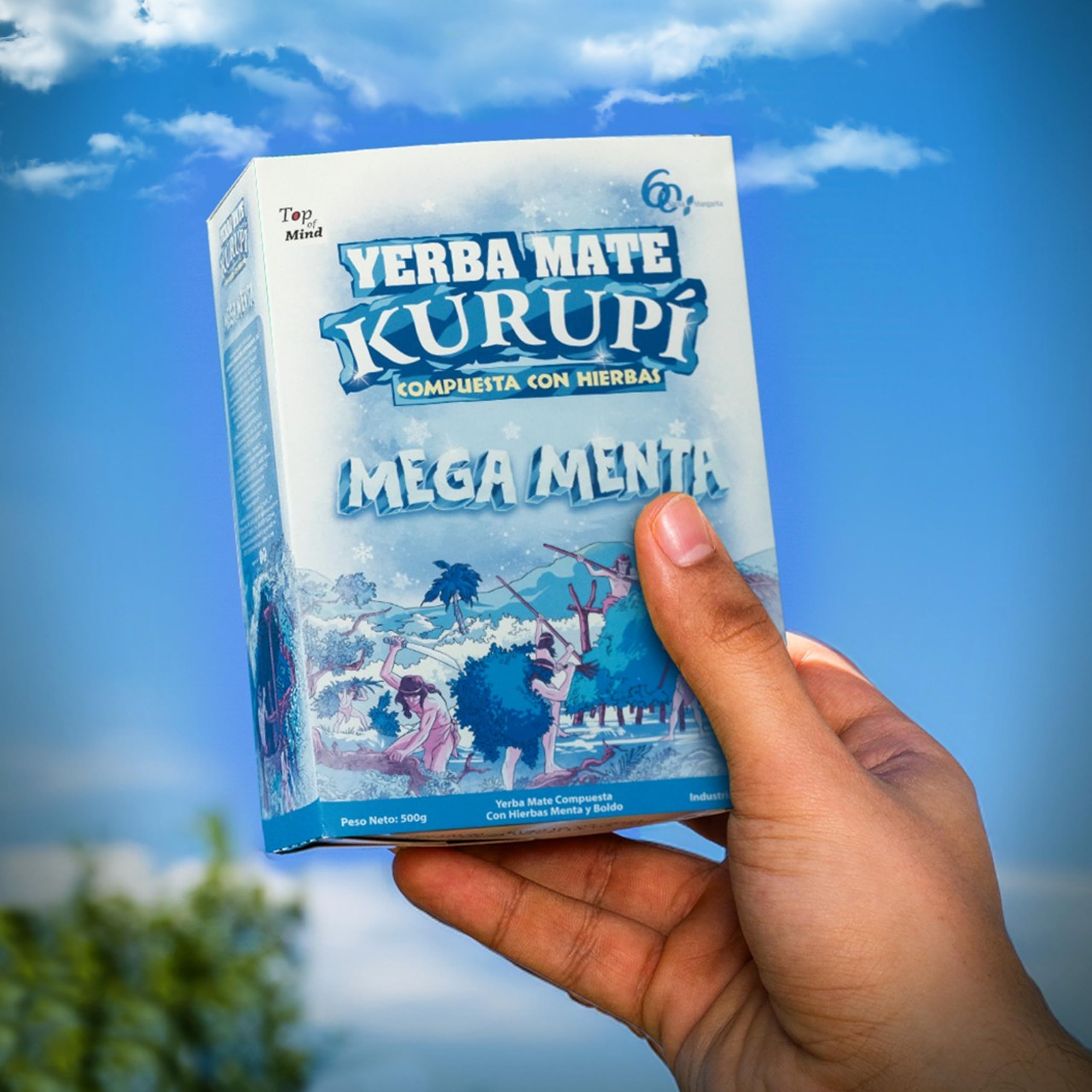 Kurupi 500g bag beside a hand for scale showing generous pouch size
