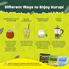 Kurupi Tereré Mega Menta poured into a cold glass with ice for cooling refreshment