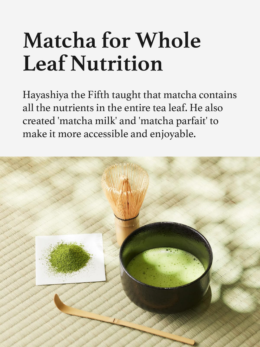 KYOHAYASHIYA fine matcha texture close-up for smooth whisking and mouthfeel