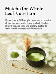 KYOHAYASHIYA fine matcha texture close-up for smooth whisking and mouthfeel