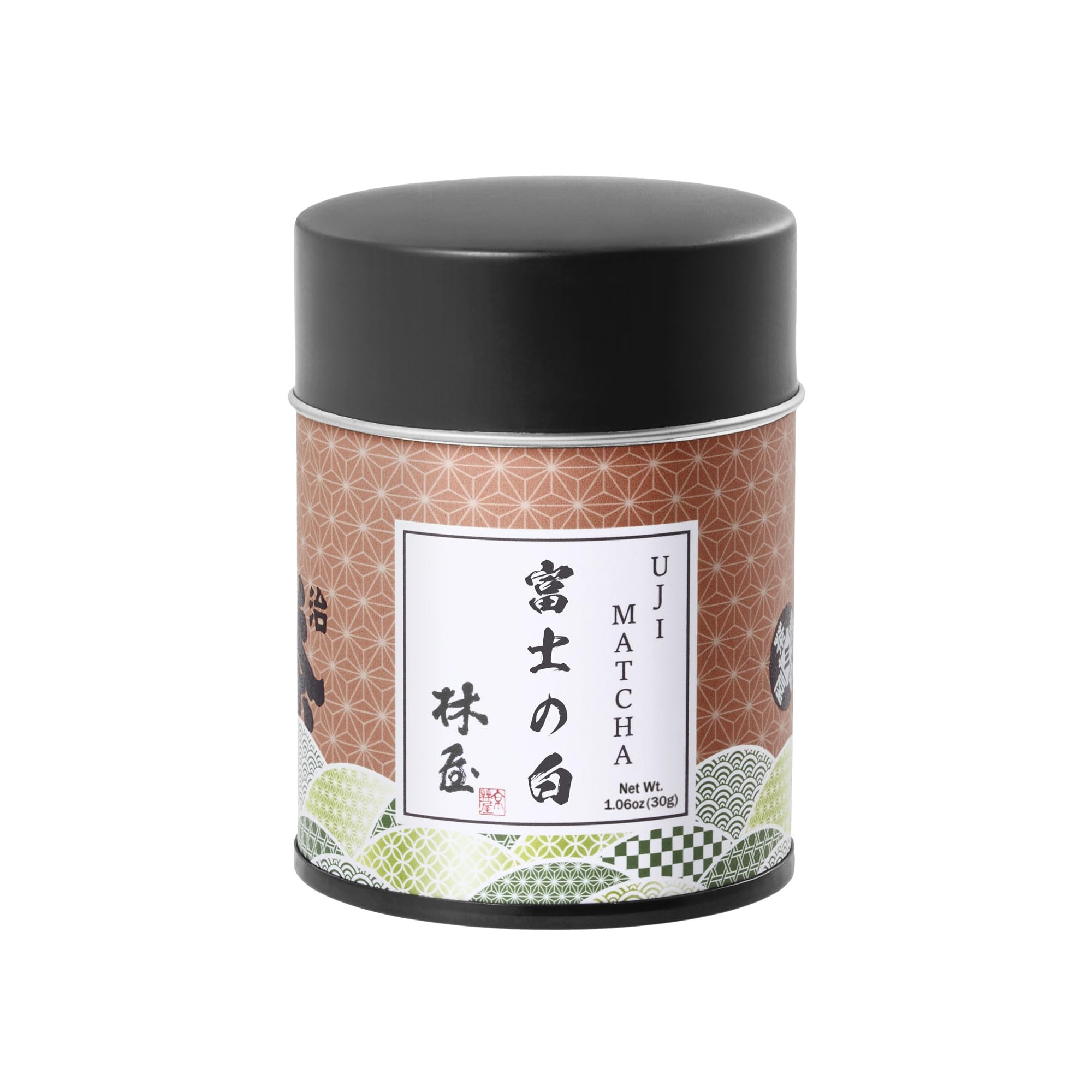 KYOHAYASHIYA front tin showing compact ceremonial matcha packaging and freshness