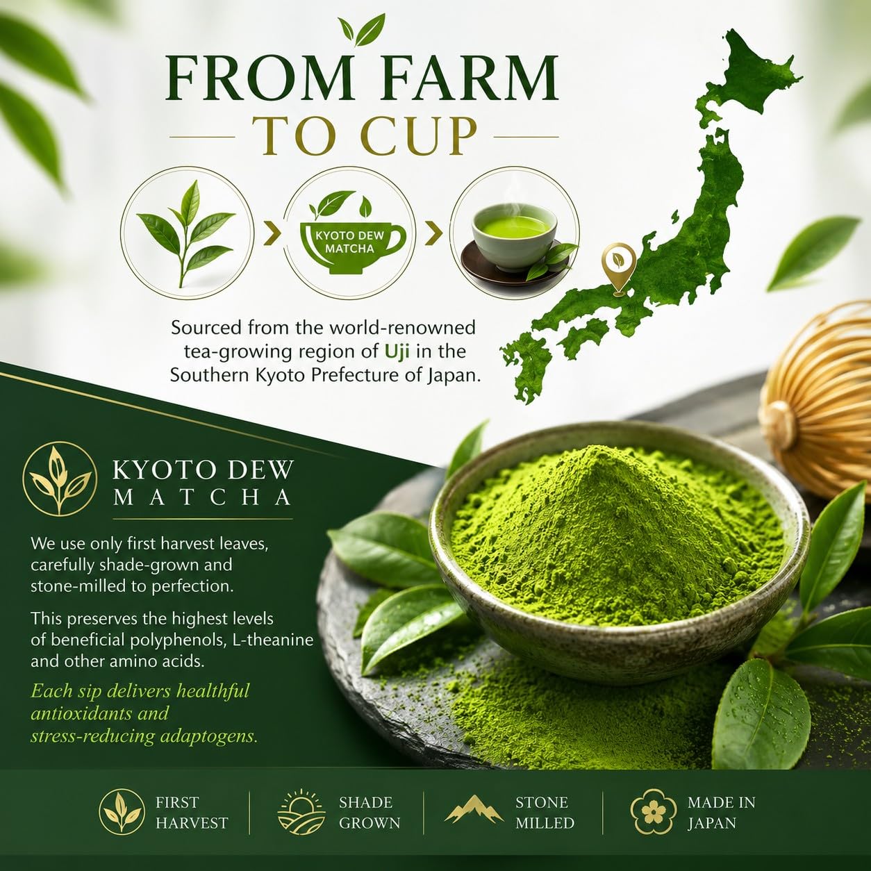 Kyoto Dew spooned serving on scale highlighting portion size and yield