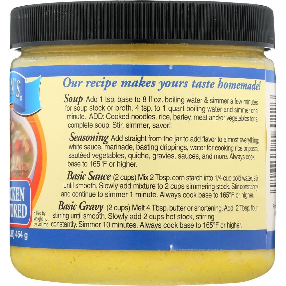 L.B. Jamison's chicken broth in a serving bowl illustrating rich flavor for soups and meals