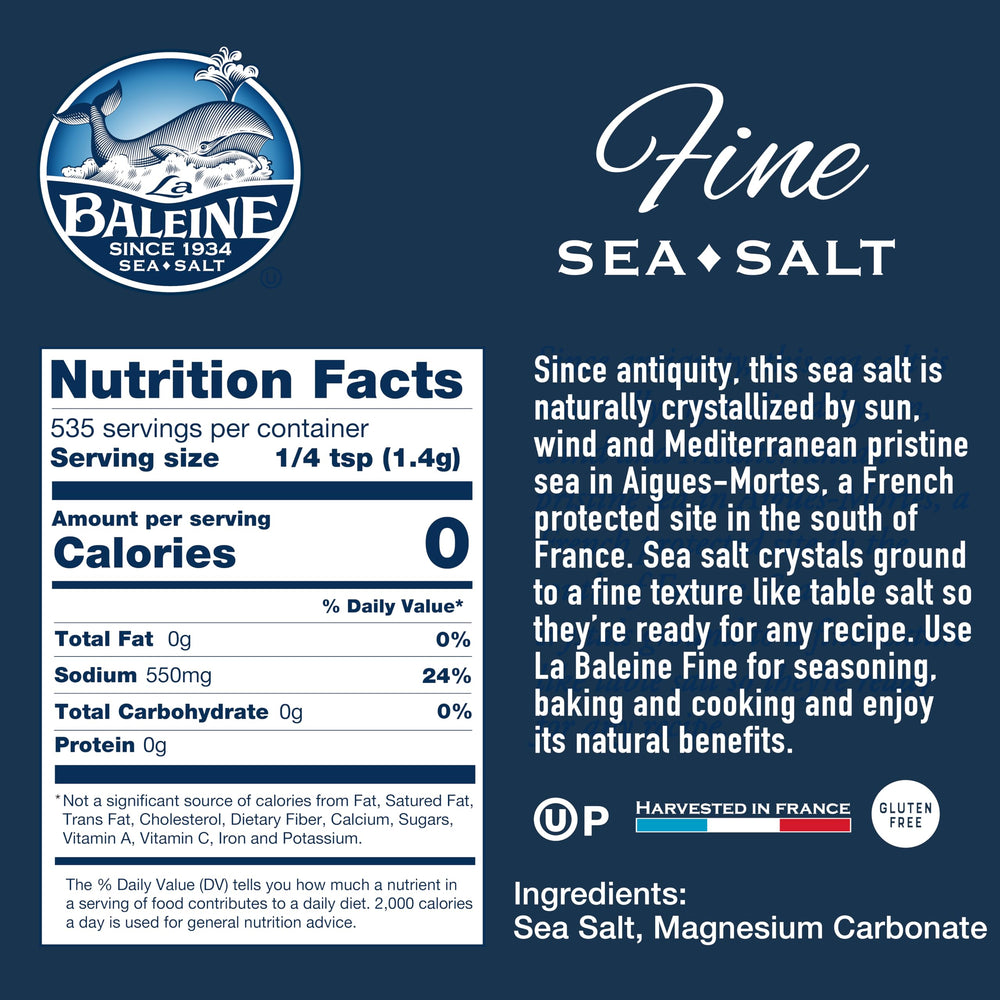 La Baleine fine sea salt close-up texture for quick dissolving and even seasoning