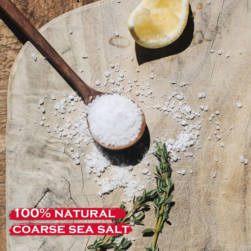 La Baleine coarse salt sprinkled on roasted vegetables enhancing caramelization benefit