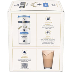 La Colombe can in hand demonstrating sip-thru lid and portable convenience benefit
