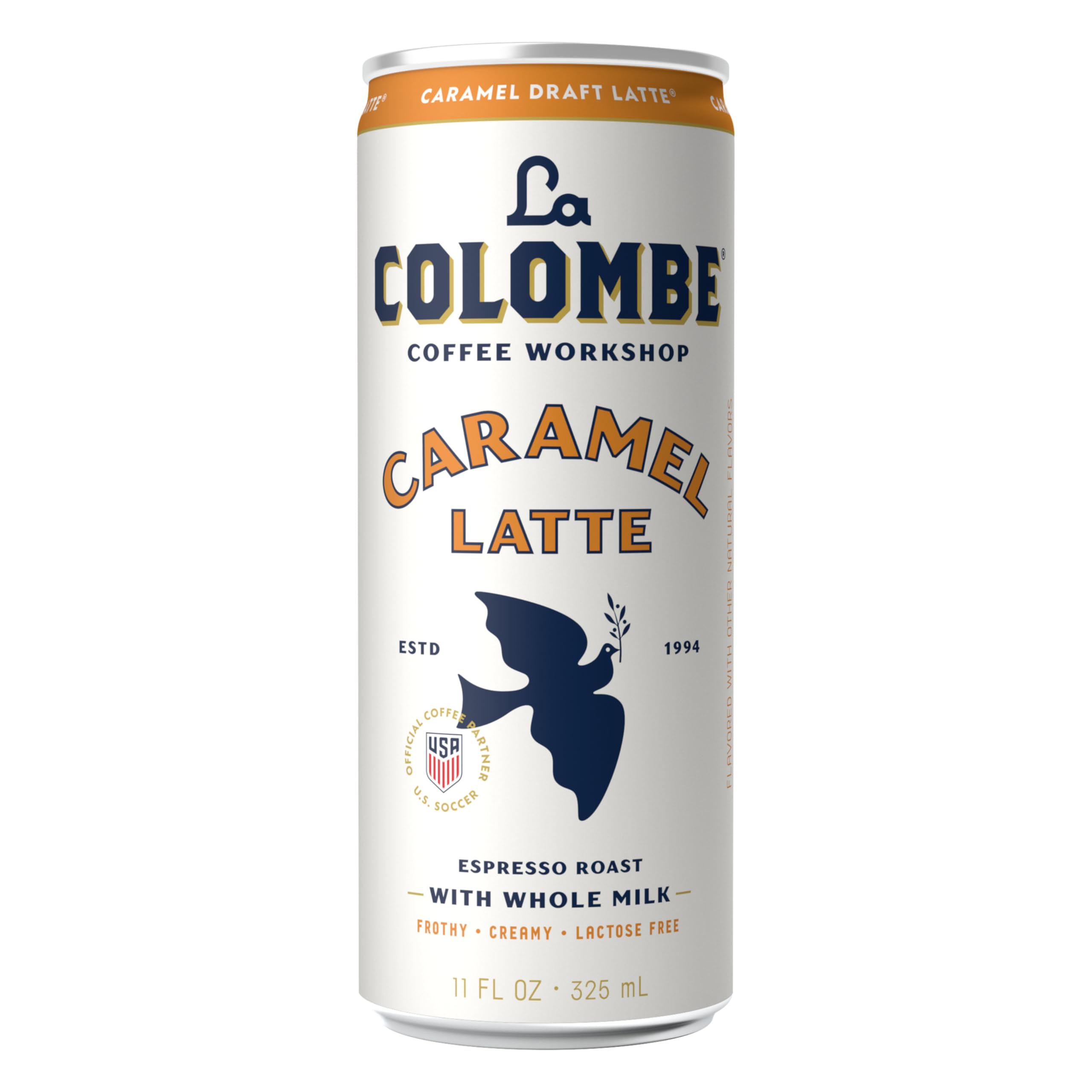 La Colombe can held in hand, on-the-go cold brew latte portability benefit