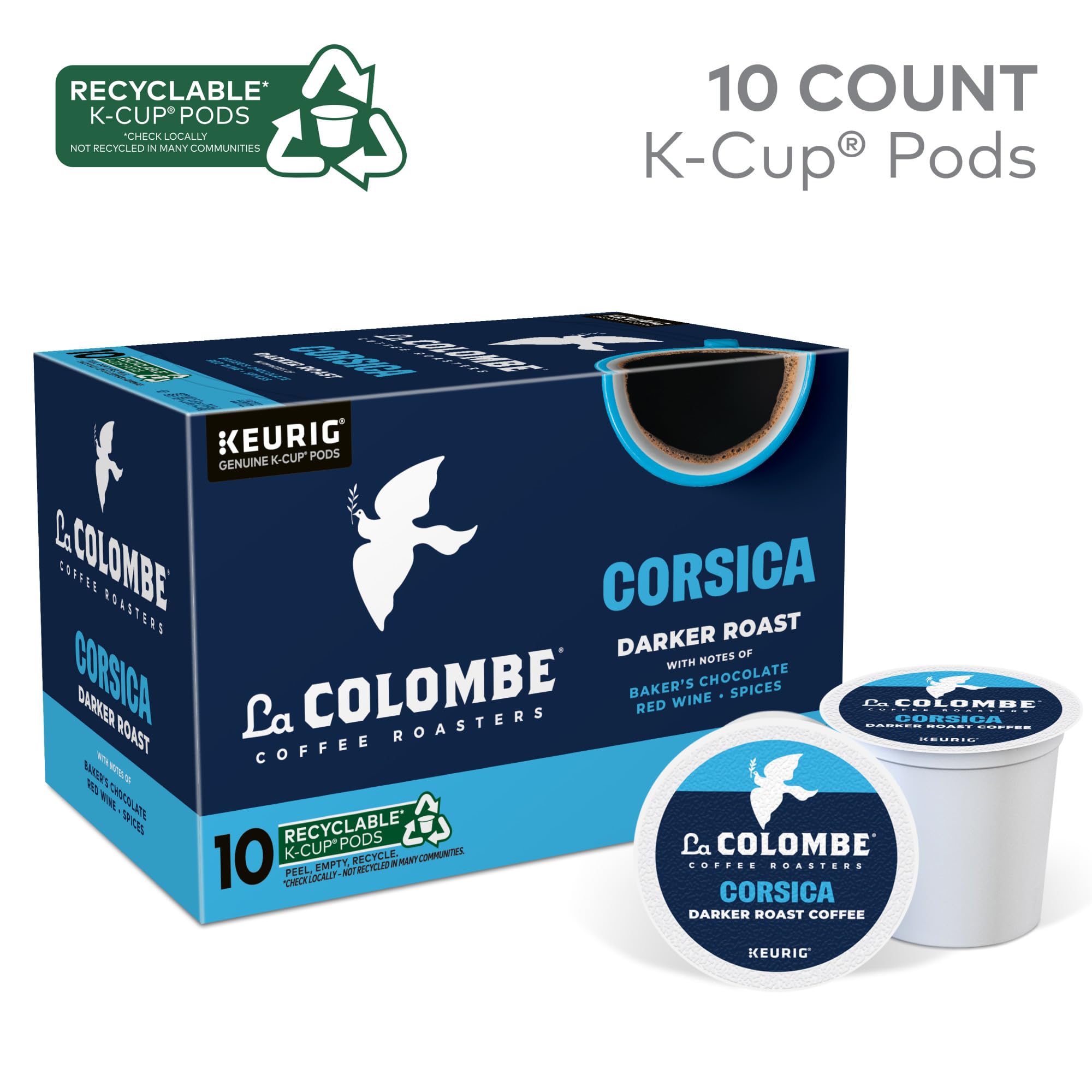 La Colombe Corsica single K-Cup top view highlighting sealed freshness