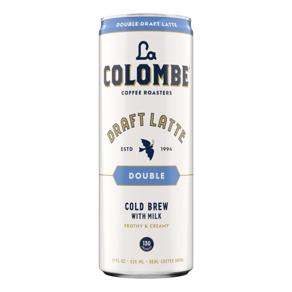 La Colombe can on kitchen counter in morning setting suggesting convenience