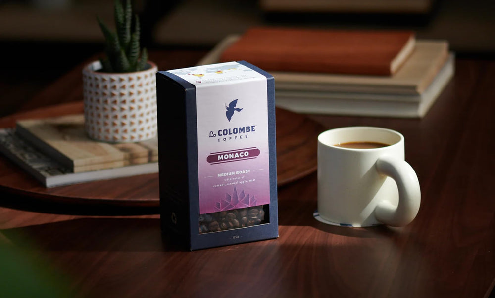 French press brewed La Colombe Monaco illustrating full-bodied texture and richness