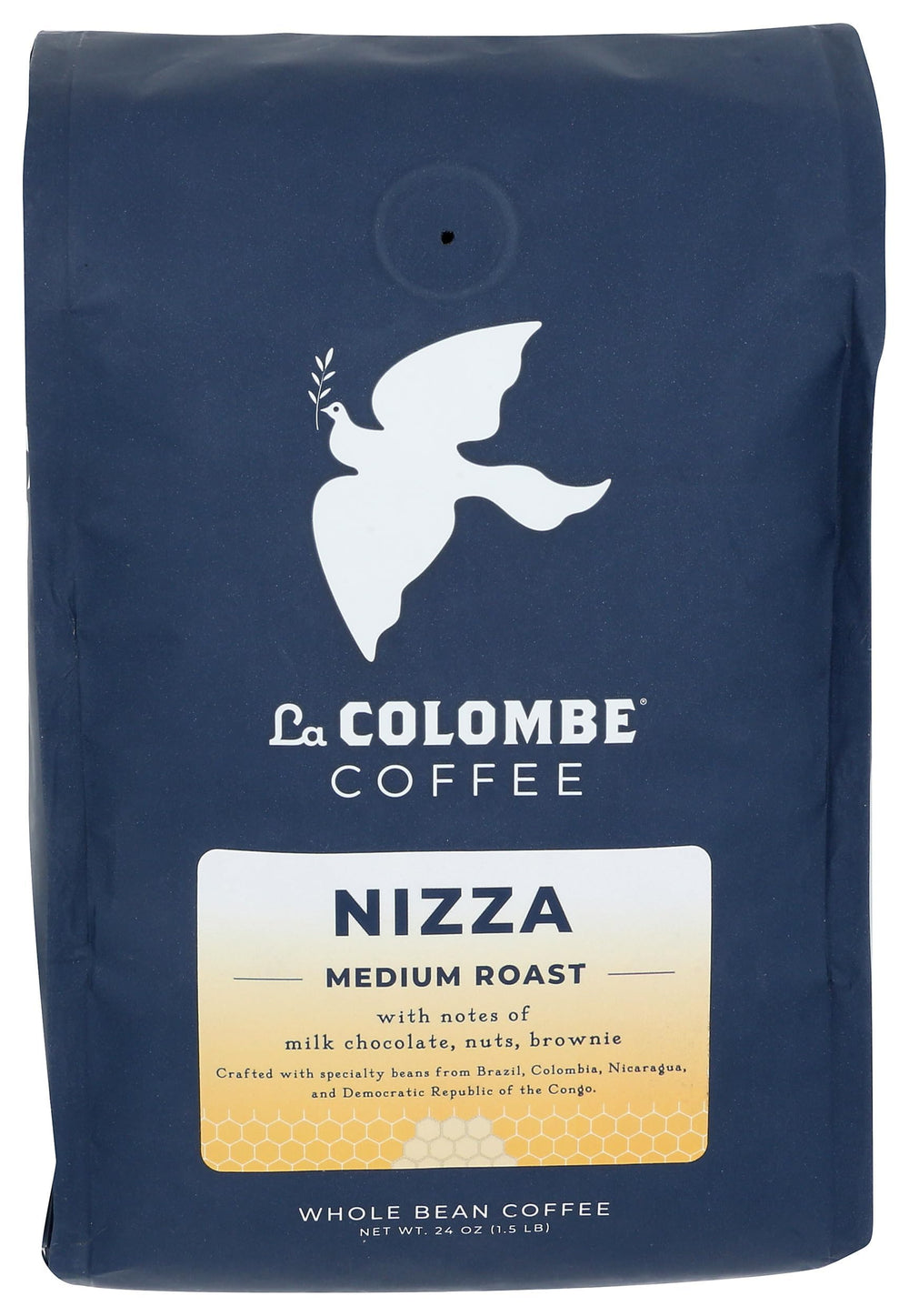La Colombe front packaging showing 24-ounce bag and brand logo for freshness
