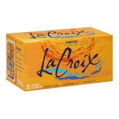 La Croix orange cans stacked in fridge door demonstrating convenient storage
