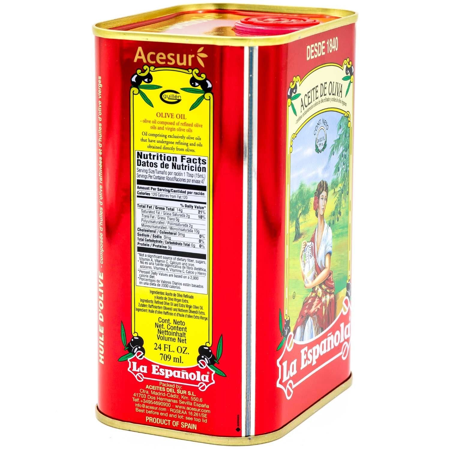 La Española oil poured close-up showing smooth texture and cooking versatility
