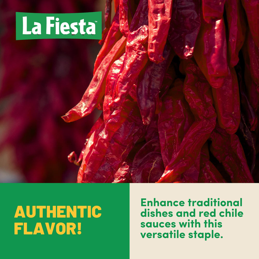 La Fiesta red chile sauce on enchiladas showing rich color and authentic flavor