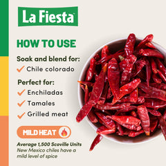 La Fiesta chiles soaking in bowl demonstrating easy rehydration for sauces