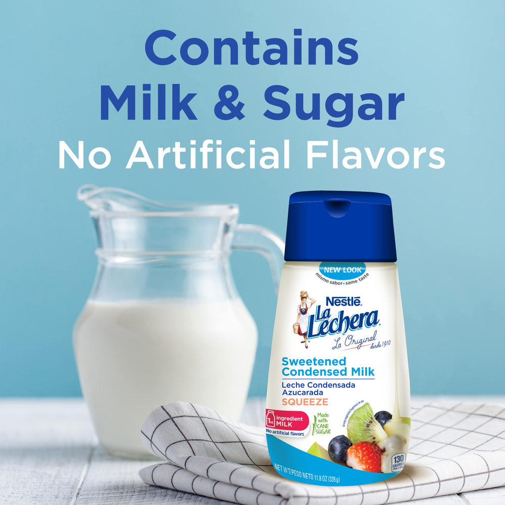 Nestle La Lechera back label details and ingredients for informed use