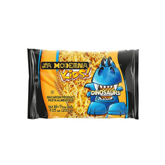 La Moderna front packaging showing dinosaur pasta and brand for pantry convenience