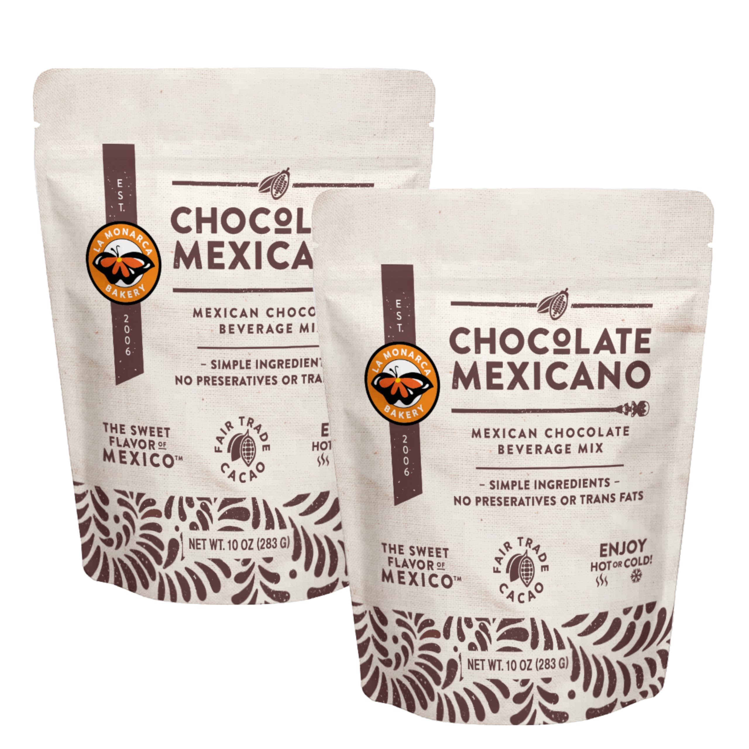 La Monarca Bakery front packaging showing two 10-ounce bags and branding benefit clarity