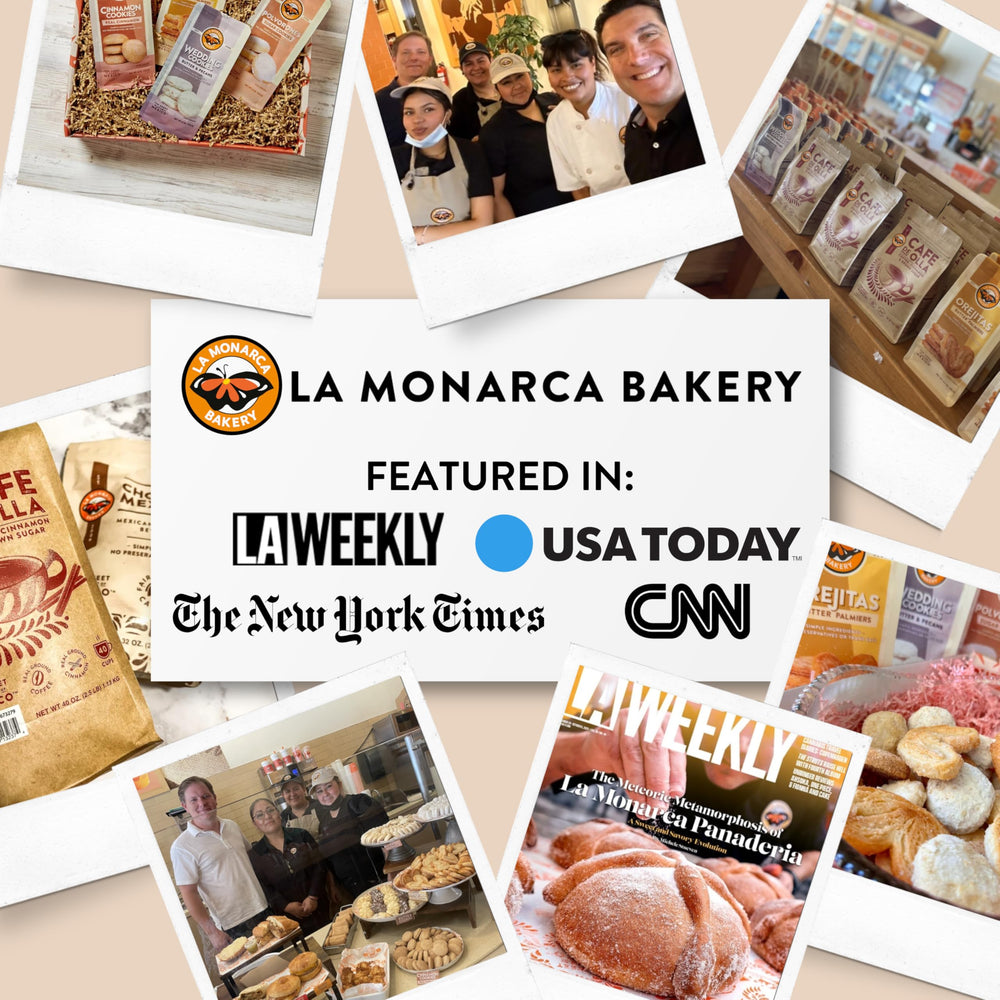 La Monarca Bakery size comparison with cup to show two 10-ounce bag portioning benefit