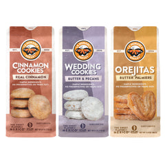 La Monarca Bakery front-packaging showing three individually bagged flavors for gifting